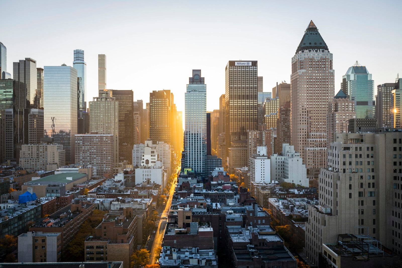 City skyline of high-rise buildings